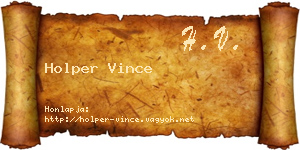 Holper Vince névjegykártya